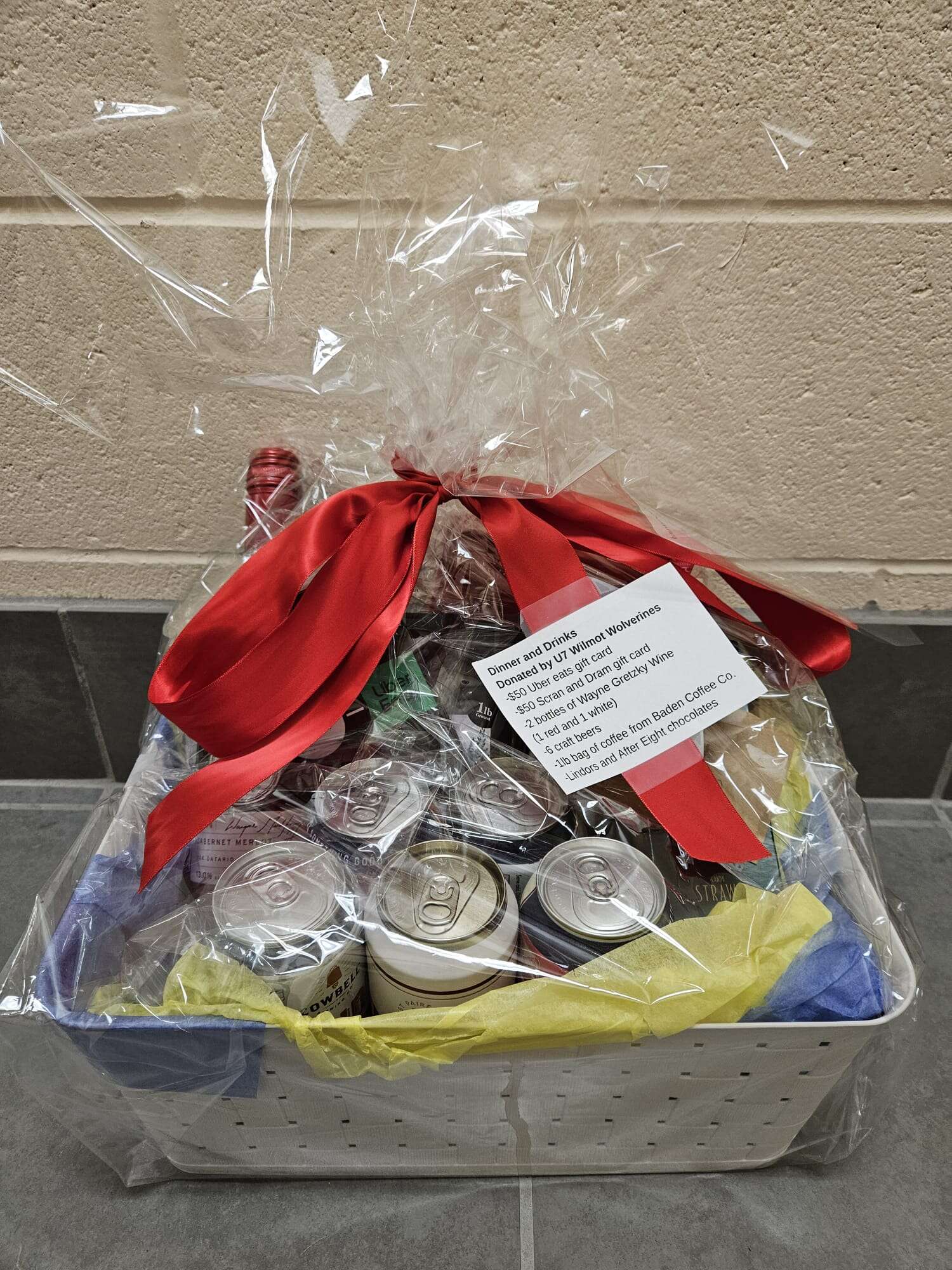 1. Dinner and Drinks Gift Basket